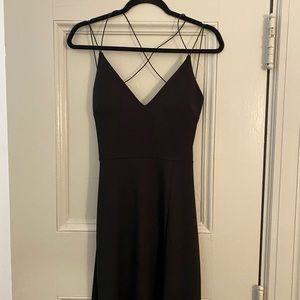 Black Lace-Up Formal Dress